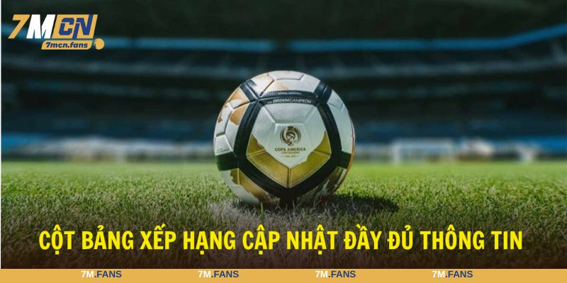 Cột BXH cung cấp thông tin từ A đến Z về giải đấu